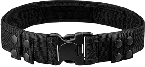Duty Belt with 4 keepers, 2” Nylon Tactical Belt Combat Belt Police Law Enforcement Security with Quick Release for Men and Women (Black)