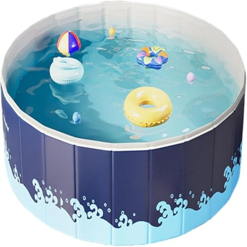 Nicht Aufblasbar Faltbarer Pool Kinderpool, Faltbares Hundepool, Kinderpool Für Zuhause, Outdoor, Garten, Balkon(Blue,180 * 48cm)