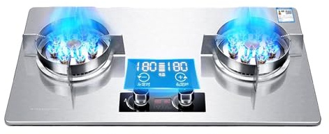 Cuisinière À Gaz 2 Feux 7,2 KW - Table Autoportante En Acier Inoxydable, Cuisinière Avec Minuterie De 180 Minutes, Plaque De Cuisson De Camping(LPG)