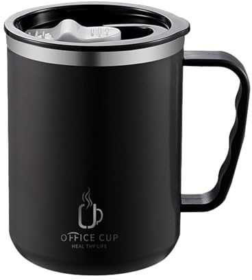 Tasse à café à emporter, en acier inoxydable, à double paroi isolée, avec couvercle, anti-fuite, en acier inoxydable, réutilisable, café