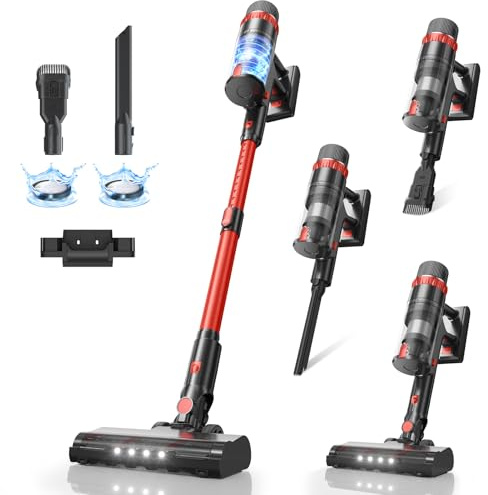 TRDIOL Cordless Vacuum Cleaner, 560W/48KPa/70Mins Vacuum Cleaners for Home,Self-Standing Stick Vacuum with Smart Touch Screen,Rechargeable Lightweight Vacuum for Pet Hair,Carpets, Hard Floors