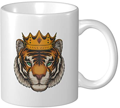 Tazza Da Caffè Tiger Wearing Latte Mug Donne Personalizzato Tazza Colazione, Per Office, The, Colazione, 330ml