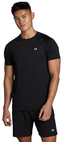 MP Men’s Training Short Sleeve T-Shirt – Black | Sweat-Wicking, Breathable & Quick-Drying Workout Tee | Regular Fit Gym Top