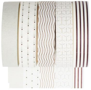 LeeQunQ 5 Rolls Washi Tape, Decorative Tape, Creative Basic Skinny Decorative Tapes, for Arts DIY Crafts Journal Supplies Scrapbook Card Wrapping