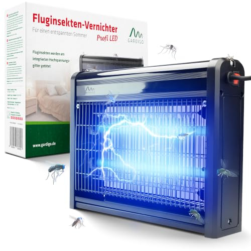 GARDIGO® Lampara Antimosquitos con Luz UV hasta 70m², Repelente Mosquitos, Atrapa Moscas, Insectos, Antimosquitos Electrico, Mata Mosquitos Electrico, Mata Moscas, Trampa Moscas Interior