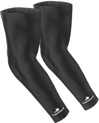 Arm Sleeves for Kids (1 Pair) Compression - Boys, Girls, Youth Basketball Shooter Sleeve - Best Elbow Warmers Protection for Football, Baseball, Running, Volleyball, & Athletic Sports ( Black/s)
