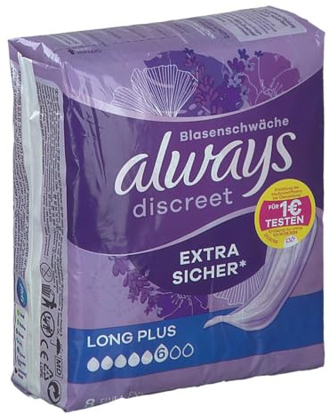 ALWAYS discreet Inkontinenz Einl.long plus 8 St