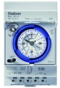 Theben 1810011 SUL 181d - analoge Zeitschaltuhr mit Tagesprogramm und 200 Stunden Gangreserve, Zeitschalter