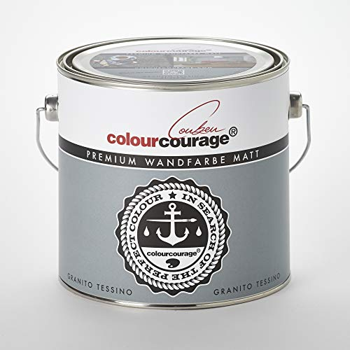 Premium Wandfarbe colourcourage matt GranitoTessino 2,5L - weitere einzigartige Farbtöne erhältlich