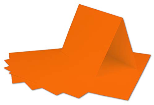 25 DIN A6 Faltkarten Orange - Karten zum Selbstgestalten 14,8 x 21 cm - Klappkarten mit 160 g/m² - Colours-4-you von Glüxx Agent