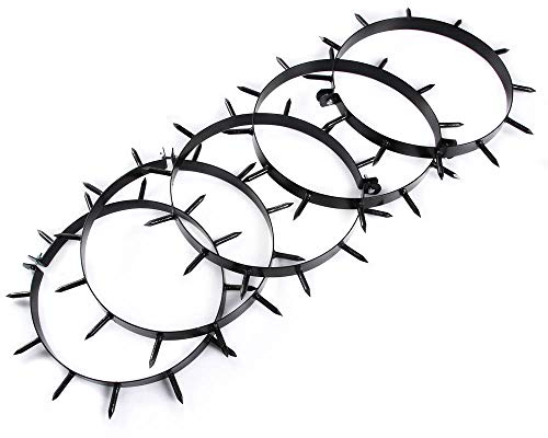 Rasen - Aerator Set für Walze Rasenlüfter Gartenwalze Arefizierer 5-teilig schwarz 12 Dornen