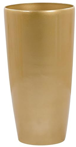 Blumentopf aus Steingemisch Gold 40x40x75 cm rund moderner Look Tseria