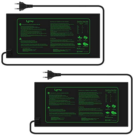 LERWAY Tappetino Riscaldante di Terrario Coperte Riscaldanti per Piante, Tappetino Piastra Termico per Serra Giardinaggio Rettili Acquario Riscaldatore di Germinazione 20,75 x10（21W*2pcs）