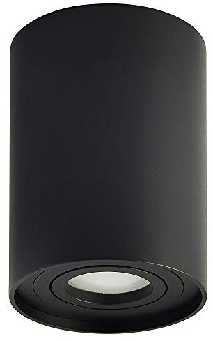 Foco LED empotrable, color negro, redondo, 3 W, GU10, 230 V, foco de techo de 125 x 96 mm, orientable como lámpara empotrada o empotrable, foco de techo empotrable