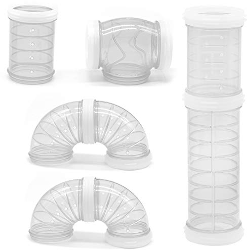 Hey_you Hamster Tube Set, Transparente Gebogene Rohr Haustierkäfig Tunnel DIY Kreative Verbindung Tunnel Übungsspielzeug Für Maus Hamster Ratte Und Andere Kleine Tiere