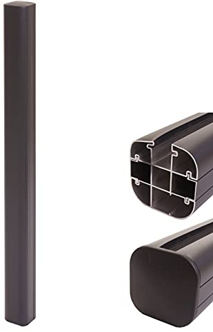 Mendler Alu-Pfosten Sarthe-WPC-Zaun - 98cm, anthrazit | Pfeiler, Pfahl, Stecksystem