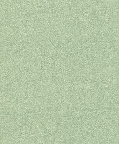 Rasch 554472 Enfärgad fibertapet i ljusgrönt med silverskimmer från Composition-kollektionen – 10,05 0,53 m (L x B) tapet