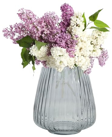 Point Virgule Vase, deko Wohnzimmer, blumenvasen aus Glas, wunderschön, blau, 17,7x18cm