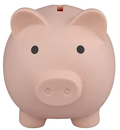Tirelire Cochon Mignonne en Plastique - D'argent De Voyage pour Enfant, Garçons, Filles - Cadeau D'économie (Blanc Rose)