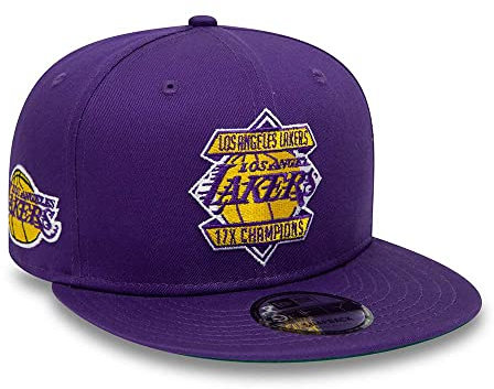 New Era 9Fifty Diamond Patch Lakers Cap Basecap Baseballcap Flat Brim NBA LA Los Angeles Damen/Herren - Snapback, mit Schirm Winter Herbst Frühjahr Sommer Frühling-Sommer Herbst-Winter - M/L (57-59