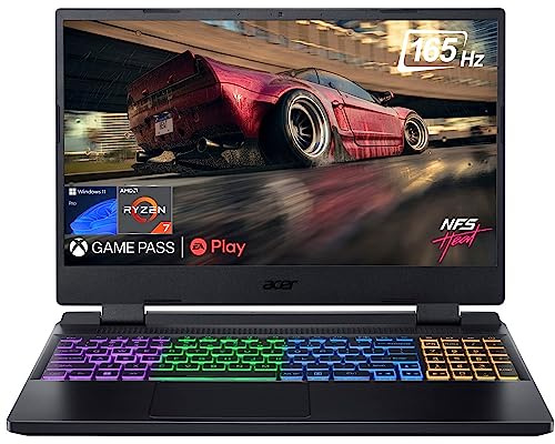 Acer Nitro 5 Gaming Laptop, 15.6 QHD IPS FreeSyncPremium 165Hz, AMD Ryzen 7 6800H (Beat i9-11950H) Up to 4.7GHz, GeForce RTX 3070 Ti, 64GB DDR5, 2TB PCIe 4.0, 4-Zone RGB KB, WiFi 6E, RJ45, Win1 1 Pro