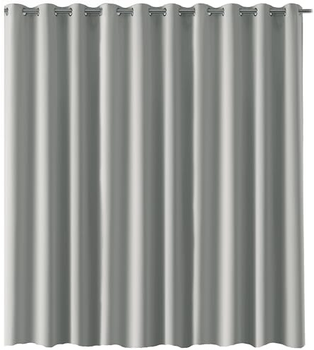 Cleanlevel EST 2016 Vorhänge Vorhang Gardine Verdunkelungsvorhang Vorhang Gardinen Übergröße mit Ösen Ösengardine Thermovorhang Blickdicht 300cm (B) x 245 (L) (Hellgrau Öse)