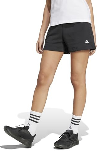 Adidas Damen Essentials SMALL Logo Fleece Shorts, Black, L