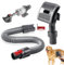 Brosse Aspirateur Chien, Brosse de Toilettage pour Chien, avec Tuyau de Rallonge et Adaptateur, Brosse Poils Animaux pour Aspirateur Dyson V7 V8 V10 V11 V15, pour Pet Toilettage Outil
