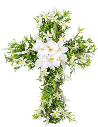 GBEN Osterkranz mit Hase aus Holz dekorativer Türkranz mit Aufhänger Eukalyptus Kranz Ostern Deko Tür- und Fensterschild Deko Ostern Frühling Haustür Deko Anhänger (Green, One Size)