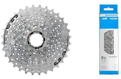 Shimano 8 Fach Kassette & Kette HG40, schwarz, ECNHG40116Q_grau