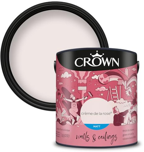 Crown Wand- und Decken-Dispersionsfarbe, matt, Größe 2,5 l, Creme de La Rose