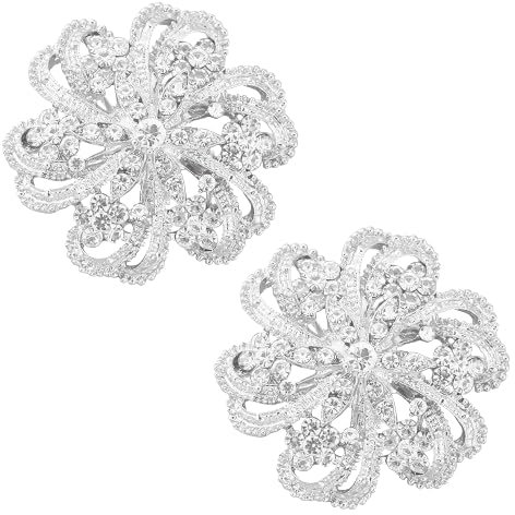 AHANDMAKER 2 STÜCK Kristall Strass Blume Brosche Anstecknadel Elegante Brosche Anstecknadel Brustnadel Hochzeit Corsage Brosche Anstecknadel Für Frauen Vogelanzug Pullover Bouquet Broschen Kit
