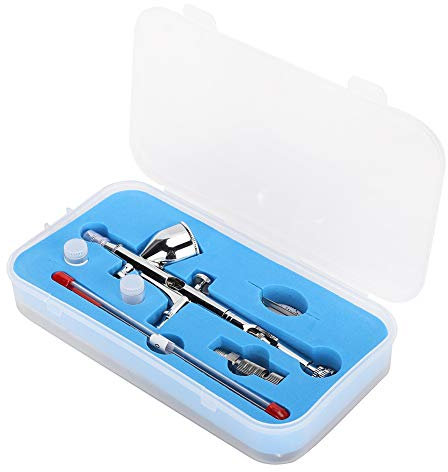 T180T Airbrush Kit, Adjustable Atomization Double-Action Nail Art Spray Gun, Paint Art Model Airbrush Paint Set