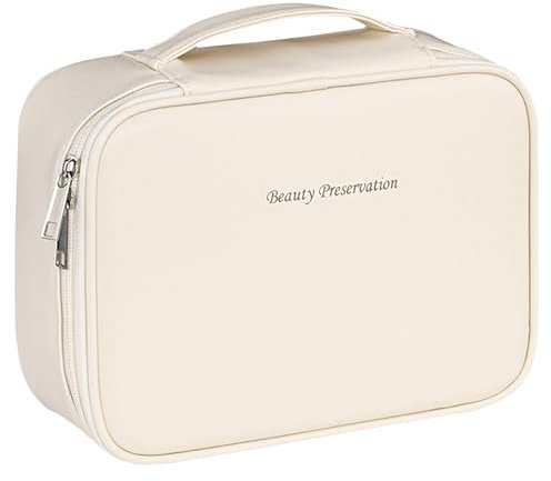 Kosmetiktasche Damen, Schminktasche, Make Up Tasche, Kulturbeutel, Reise-Kosmetiktasche, Geschenk Für Mädchen (Apricotfarben)