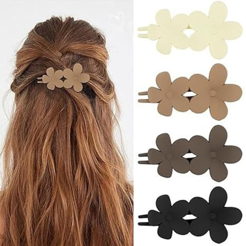 4 Pezzi di Grandi Clip per Capelli Spesse e Sottili - Accessori Francesi per Donne con Capelli Ricci e Lisci - Artigli Lunghi Antiscivolo Matte