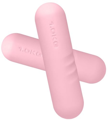 ThreeH Uppsättning av 2 hantel vikt rosa kvinnors vikter barer bärbar hantel 1 kg lämplig för fitness snabb justering vikt hem gym träning aerobics