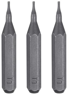 sourcing map T1 Torx-Schraubendreher-Bits, 5/32-Zoll-Sechskantschaft, 28 mm Länge, magnetischer Stern, 6-Punkt-Kopf-Sechskant-Bits, S2-Stahl-Schraubendreher-Bits für elektrische manuelle