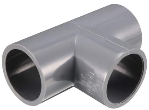 TOP-VIGOR 2Pcs 25mm Slip Tee PVC Pipe Fitting, T-Shaped 3 Way Coupling Connector Joints Adapter for Garden Water Pipe Connection, Gray