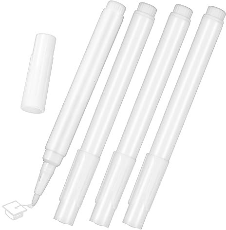 SEWACC 4piezas Tiza Líquida Blanca Marcadores De Borrado Seco para Ventanas De Coche Vidrio Pizarra y Manualidades De Escritura