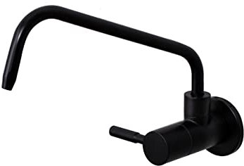 WDSOPK Küchenhahn, Wasserfilterhahn Mit Druckhebel, Wandmontage, Wasserhahn Für Umkehrosmoseanlage, Küchenspülenarmaturen, Schwarz A(Black a)