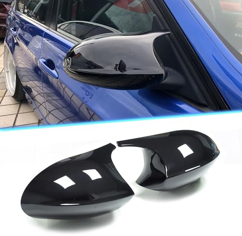 L+R M3 Optik Schwarz Spiegelkappen Außenspiegel Mirror Covers Spiegel Kappen für BMW E90 E91 E92 E93 E81 E87 E88 Pre-LCI