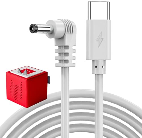 Mellbree Ladekabel für Toniebox 1 mit Kabelschneider - Kompatibel mit Tonie Box 9V Ersatz Original USB C Ladegerät für Toniebox Audio Player Ladekabel (USB C auf DC, Weiß)