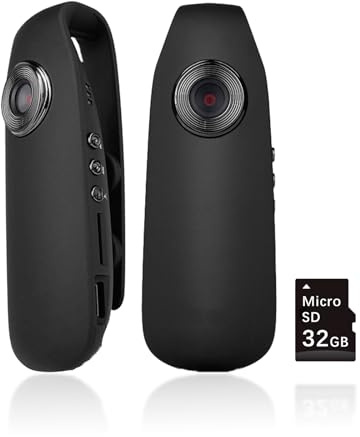 IKLOOCQ FHD 1080P Mini Body Camera with Audio Recording | Body Cam POV Vlogging Camera, Portable Wearable Clip on Camera for Shirt with 32GB SD Card