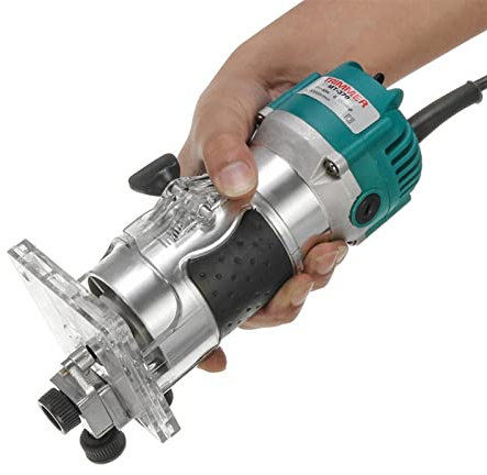 YQVEOT Fresadora de Madera Rebajadora Eléctrica, Máquina cortadora eléctrica Multifuncional for carpintería, fresadora Profesional de Madera, máquina ranuradora de Grabado, enrutador de Madera