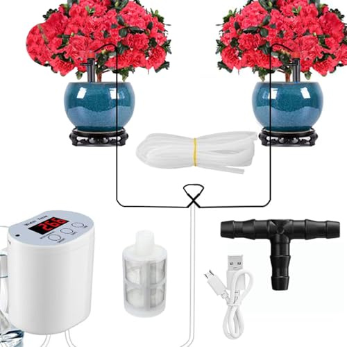Aspersor automático para plantas de interior | Kit de riego por automático, protección contra cortes de corriente para plantas de interior, jardín, balcón, invernadero