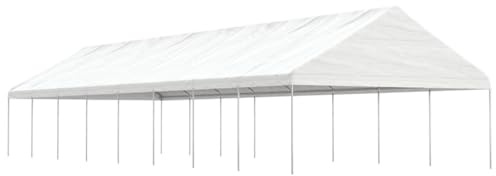 Générique Belvédère avec Toit Blanc 17,84x5,88x3,75 m polyéthylène,Auvents & abris,135.98KG-3155524