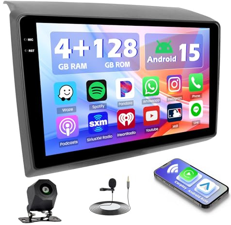 Hikiy 4+128G Android 15 Autoradio para FIAT DUCATO 2010/Citroen Jumper/Peugeot Boxer, 9 Pantalla Radio con Wireless CarPlay, Android Auto, Bluetooth, Navi GPS, WiFi, DSP, Doble USB