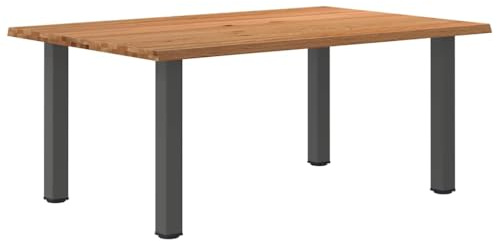 Tavolo da pranzo con bordi dell'albero 180 x 120 x 74 cm, legno massello di quercia rettangolare, robusto, durevole, per sala da pranzo, cucina, soggiorno, famiglia