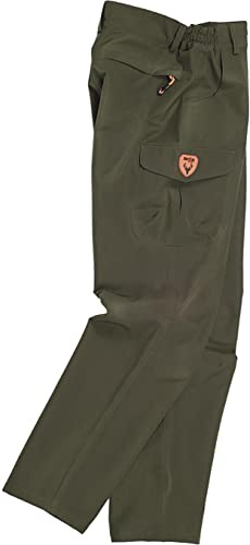 WORKTEAM Pantalón de Caza Impermeable, Forrado, con Múltiples Bolsillos, Cierre Metálico y Tejido Resistente, Ideal para Caza, Pesca, Senderismo y Outdoor. Hombre Verde Caza S