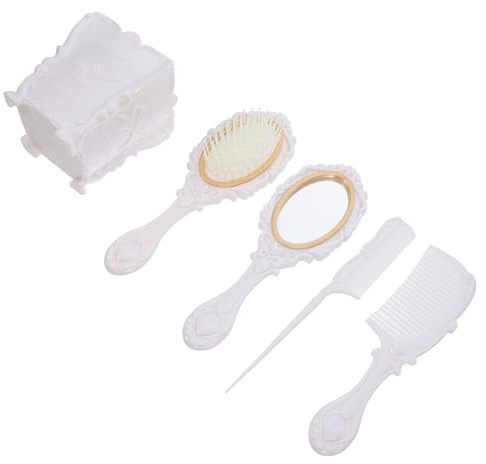 Mipcase Ensemble de Peignes Compact en Plastique Blanc Anti-statiques Style Chic Vintage Élégant et Adapté à Tous Types de Cheveux pour Soin Capillaire et Usage Quotidien